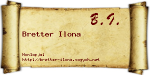 Bretter Ilona névjegykártya
